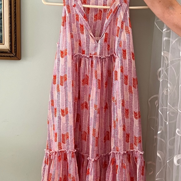 LEMLEM sundress size S, orangey peach and white. - Picture 1 of 5